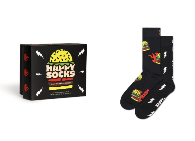 2-Pack Blast Off Burger Socks Gift Set - Happy Socks