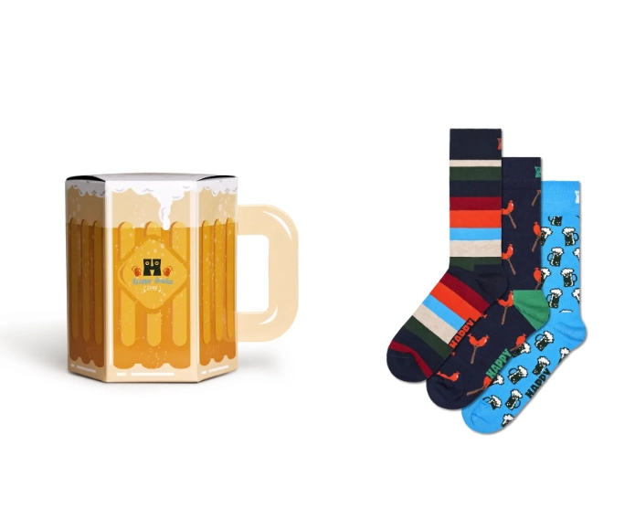 HAPPY SOCKS 3-Pack Wurst And Beer Socks Gift Set - Happy Socks