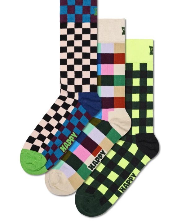 HAPPY SOCKS 3-Pack Check It Out Socks Gift Set - 