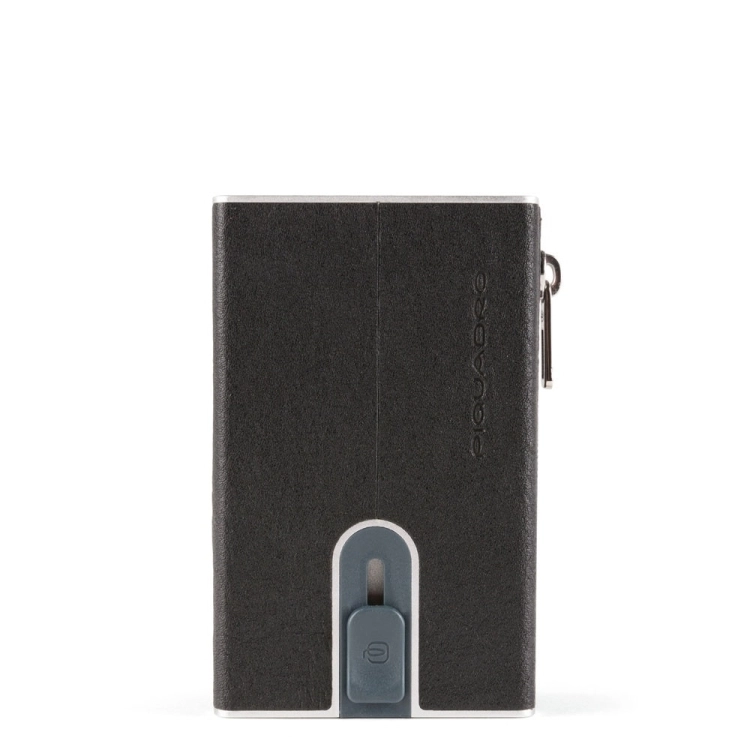 PIQUADRO Compact wallet per banconote, monete e carte di credito Black Square PP5585B3 - Piquadro