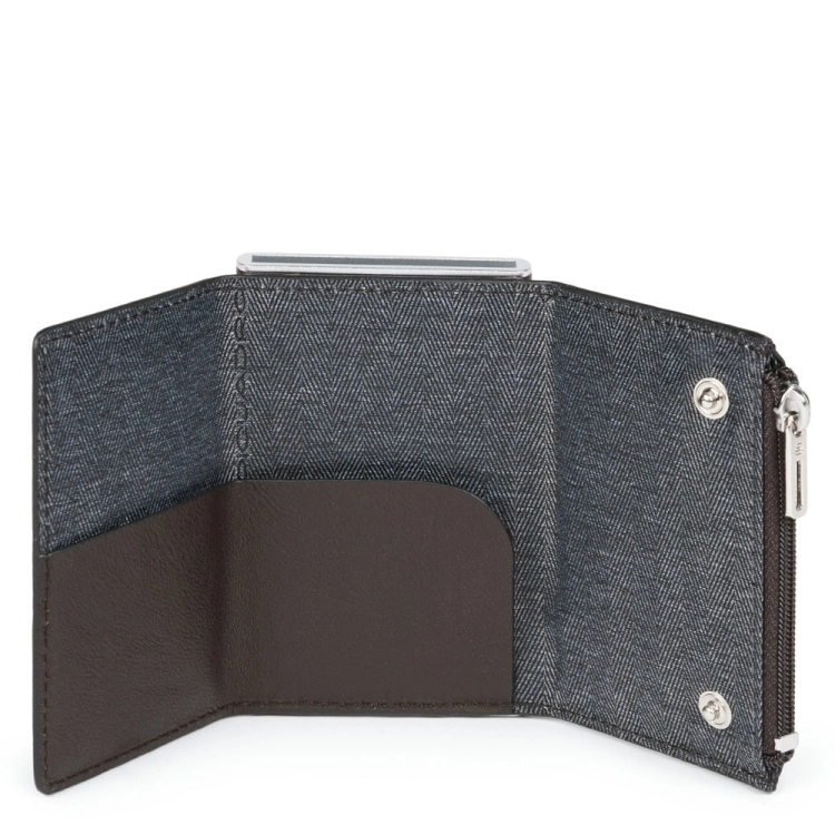 PIQUADRO Compact wallet per banconote, monete e carte di credito Black Square PP5585B3 - Piquadro